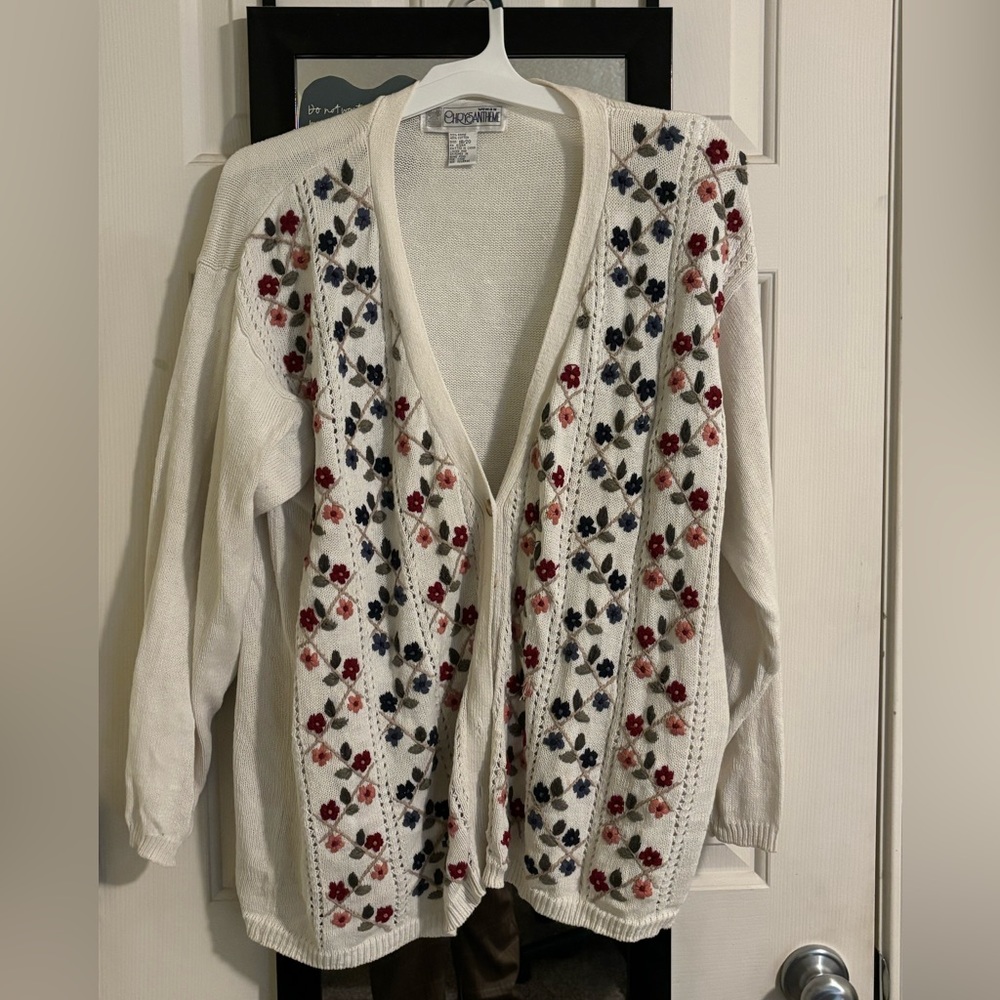 Chrysantheme floral cardigan